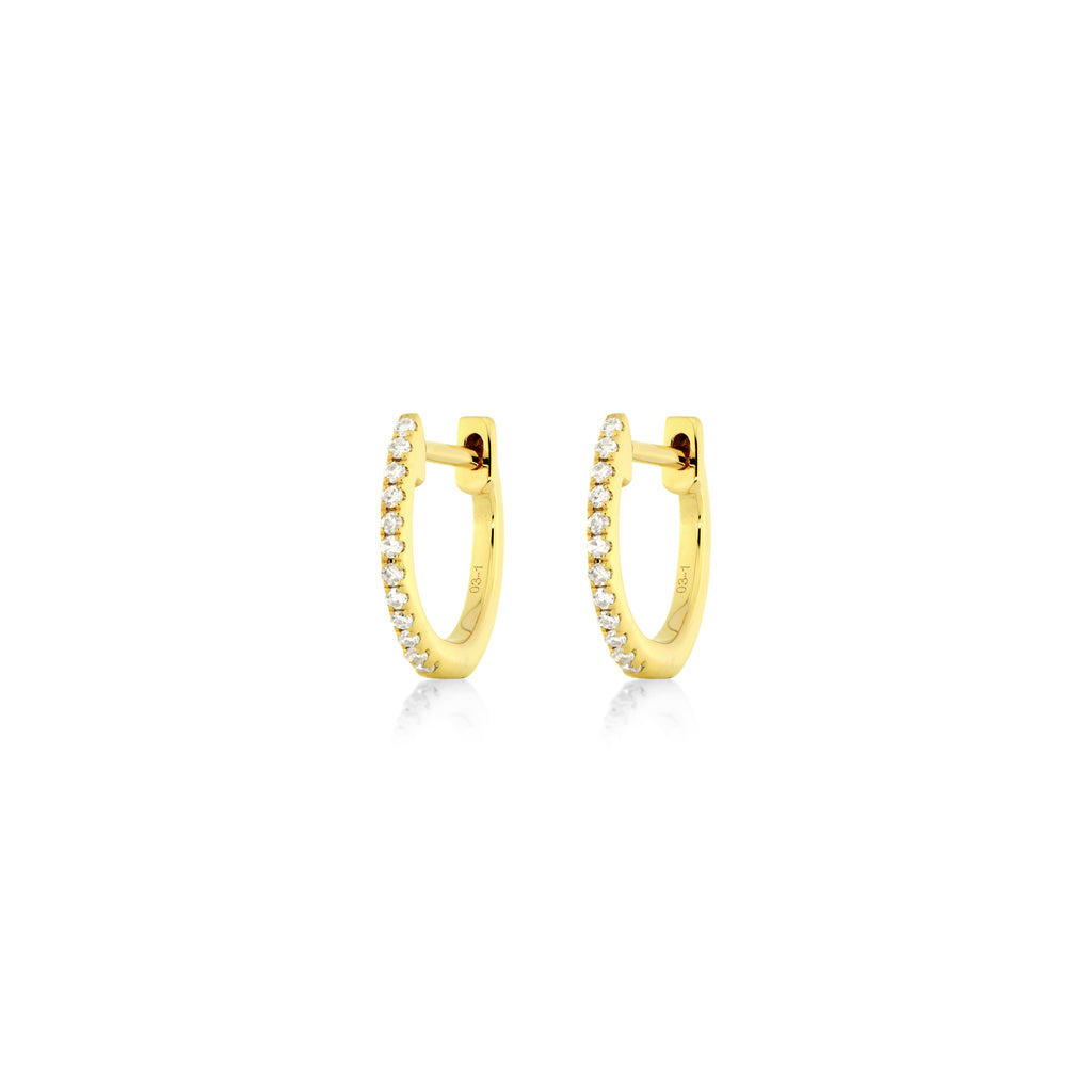 Diamond Hoops in 18k Yellow Gold