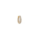 Oval 3 Row Pave Diamond Mini Hoop