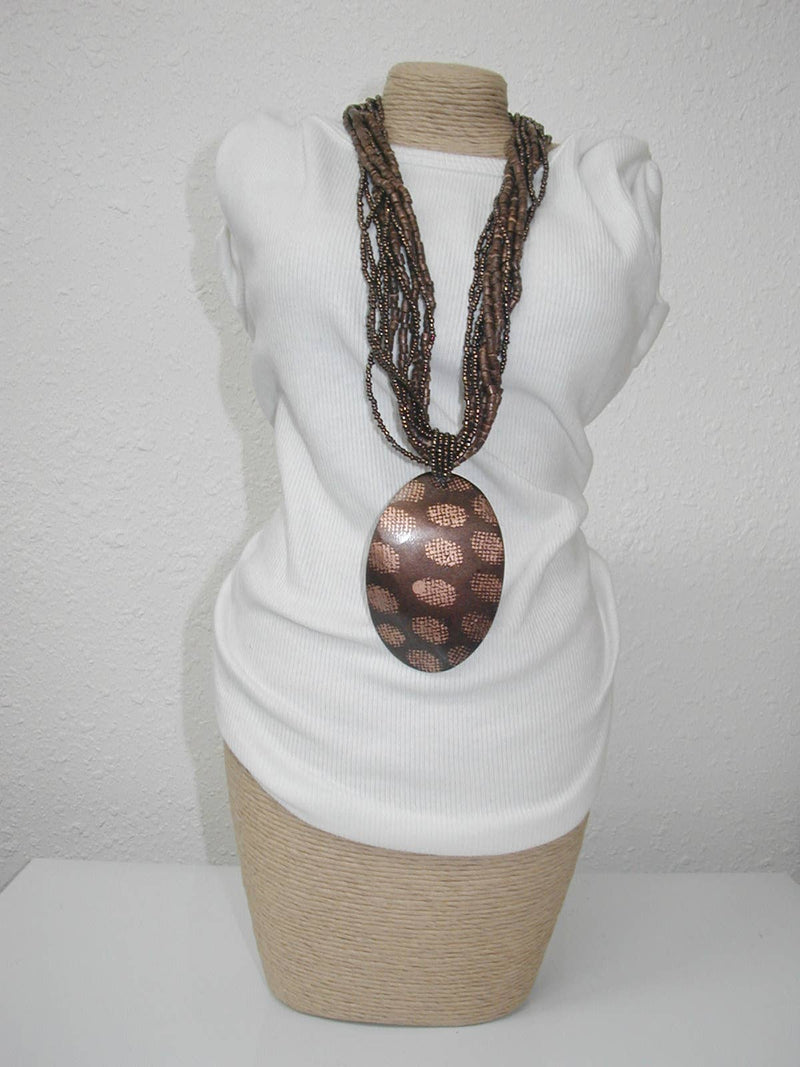 NATURAL PAPER TWINE MANNEQUIN FOR NECKLACES M-1