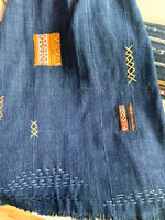 Dark Indigo + Antique Bolivian fabric Throw